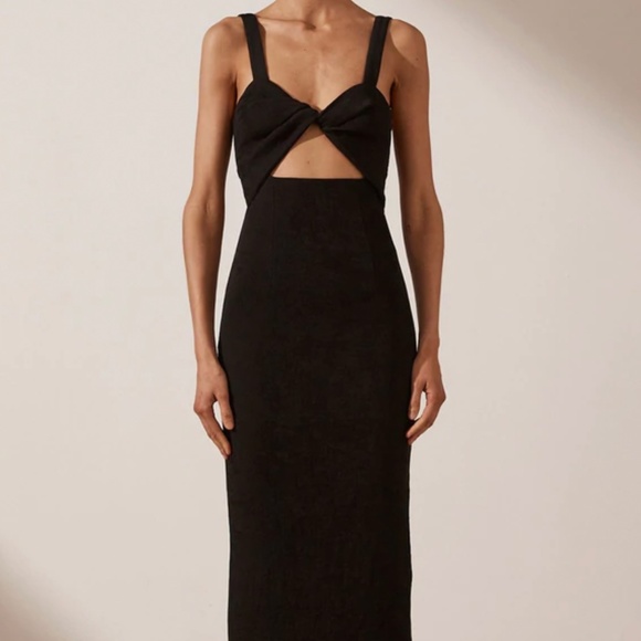 Shona Joy Dresses & Skirts - Shona joy SIMONE FITTED CUT OUT MIDI DRESS - BLACK